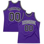 Custom Purple Black White Basketball Jersey Authentic Throwback Design Custom Purple Black-White Authentic Throwback Basketball