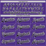 Custom Two Tone Purple Black White Varsity Letterman Bomber Jacket Full-Snap Design Custom Purple Black-White Bomber Full-Snap - Image 4