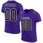 Authentic Custom Purple Black White Mesh Football Jersey for Men and Women Custom Purple Black-White Mesh Authentic Football