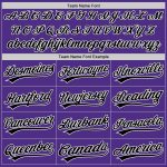Custom Unisex Softball Jersey - Purple and Black Two-Button Design Custom Purple Black-White Two-Button Unisex Softball Jersey - Image 4