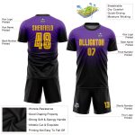 Custom Purple Gold Black Fade Soccer Uniform Jersey - Fashion Design Custom Purple Gold-Black Sublimation Fade Fashion Soccer - Image 3