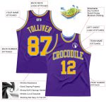 Custom Purple Gold-Light Blue Basketball Jersey - Authentic Throwback Design Custom Purple Gold-Light Blue Authentic Throwback - Image 2