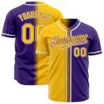Custom Purple Gold Authentic Fade Baseball Jersey | Fashion Jersey Custom Purple Gold-White Authentic Fade Fashion Baseball