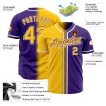 Custom Purple Gold Authentic Fade Baseball Jersey | Fashion Jersey Custom Purple Gold-White Authentic Fade Fashion Baseball - Image 2