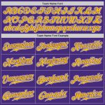 Custom Purple Gold Authentic Fade Baseball Jersey | Fashion Jersey Custom Purple Gold-White Authentic Fade Fashion Baseball - Image 4
