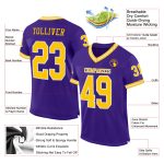 Custom Purple Gold-White Authentic Throwback Football Jersey for Men, Personalized Team Spirit Apparel Custom Purple Gold-White - Image 2