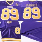Custom Purple Gold-White Authentic Throwback Football Jersey for Men, Personalized Team Spirit Apparel Custom Purple Gold-White - Image 5