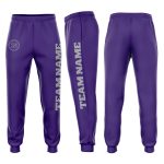 Purple Gray Fleece Joggers for Women | Custom Sweatpants for Comfort and Style Custom Purple Gray Fleece Jogger Sweatpants