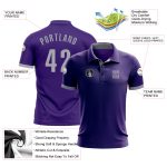 Custom Purple Gray Performance Golf Polo Shirt for Men - Breathable, Moisture-Wicking Fabric Custom Purple Gray Performance - Image 3