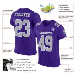Custom Purple Gray White Football Jersey - Authentic Mesh Sports Apparel Custom Purple Gray-White Mesh Authentic Football - Image 2