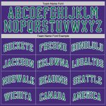 Custom Baseball Jersey - Authentic Purple and Kelly Green-White Design Custom Purple Kelly Green-White Authentic Baseball - Image 4