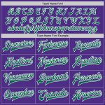 Custom Purple Green White Varsity Letterman Bomber Full-Snap Jacket Custom Purple Kelly Green-White Bomber Full-Snap Varsity - Image 4