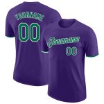 Custom Purple Kelly Green White Performance T-Shirt for Men and Women, Style 2339 Custom Purple Kelly Green-White Performance