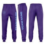 Custom Purple Light Blue Fleece Joggers for Men and Women - Soft Comfortable Sweatpants Custom Purple Light Blue Fleece Jogger