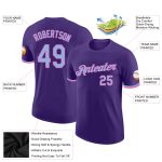 Custom Performance T-Shirt in Purple Light Blue Pink - Comfortable Activewear for Men and Women Custom Purple Light Blue-Pink - Image 2