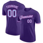 Custom Performance T-Shirt in Purple Light Blue Pink - Comfortable Activewear for Men and Women Custom Purple Light Blue-Pink