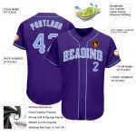 Custom Authentic Baseball Jersey in Purple and Light Blue-White Style 5440 Custom Purple Light Blue-White Authentic Baseball - Image 3