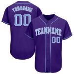 Custom Authentic Baseball Jersey in Purple and Light Blue-White Style 5440 Custom Purple Light Blue-White Authentic Baseball