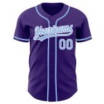 Custom Purple Light Blue White Baseball Jersey - Authentic Sports Jersey Custom Purple Light Blue-White Authentic Baseball - Image 2