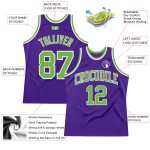 Custom Purple Neon Green White Basketball Jersey - Authentic Throwback Design Custom Purple Neon Green-White Authentic Throwback - Image 2