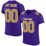 Custom Purple White Gold Mesh Authentic Football Jersey Custom Purple Old Gold-White Mesh Authentic Football Jersey
