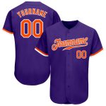 Custom Orange White Purple Authentic Baseball Jersey - Style 8942 Custom Purple Orange-White Authentic Baseball Jersey Style
