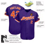 Custom Orange White Purple Authentic Baseball Jersey - Style 8942 Custom Purple Orange-White Authentic Baseball Jersey Style - Image 3