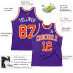 Custom Basketball Jersey - Authentic Throwback in Purple, Orange and White Custom Purple Orange-White Authentic Throwback - Image 2