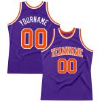 Custom Basketball Jersey - Authentic Throwback in Purple, Orange and White Custom Purple Orange-White Authentic Throwback