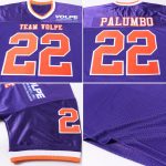 Custom Purple Orange White Mesh Football Jersey - Authentic Throwback Style Custom Purple Orange-White Mesh Authentic Throwback - Image 5
