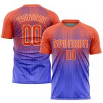Custom Soccer Uniform Jersey Sublimation Purple Orange-White Style 9984 Custom Purple Orange-White Sublimation Soccer Uniform