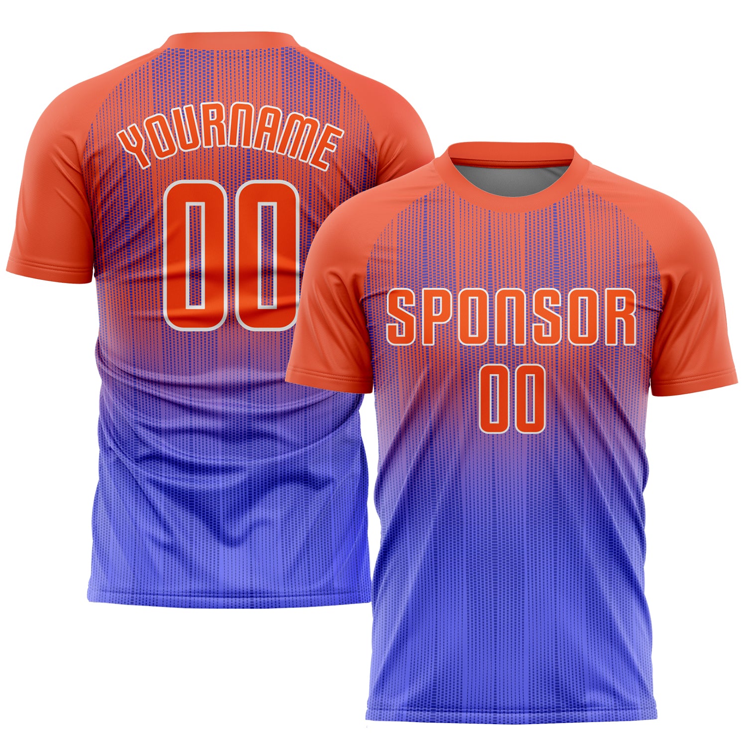 Custom Soccer Uniform Jersey Sublimation Purple Orange-White Style 9984 Custom Purple Orange-White Sublimation Soccer Uniform
