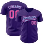 Custom Purple Pink Light Blue Authentic Baseball Jersey for Men and Women Custom Purple Pink-Light Blue Authentic Baseball