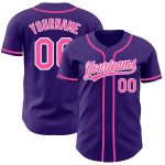 Custom Authentic Baseball Jersey Purple Pink White Style 4480 Custom Purple Pink-White Authentic Baseball Jersey Style 4480