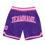 Custom Purple Pink White Basketball Shorts - Authentic Throwback Design Custom Purple Pink-White Authentic Throwback Basketball