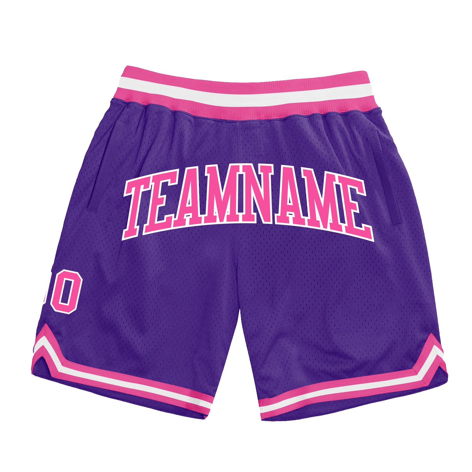 Custom Purple Pink-White Authentic Throwback Basketball Shorts Custom Purple Pink White Basketball Shorts - Authentic Throwback Design Custom Purple Pink-White Authentic Throwback Basketball - Image 1