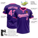 Custom Unisex Softball Jersey - Purple Pink-White Two-Button Design, Soft Fabric, Comfortable Fit Custom Purple Pink-White - Image 3