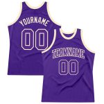 Custom Purple Cream Authentic Basketball Jersey - Throwback Style Custom Purple Purple-Cream Authentic Throwback Basketball