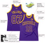 Custom Purple-Gold Basketball Jersey | Authentic Throwback Design Custom Purple Purple-Gold Authentic Throwback Basketball - Image 2