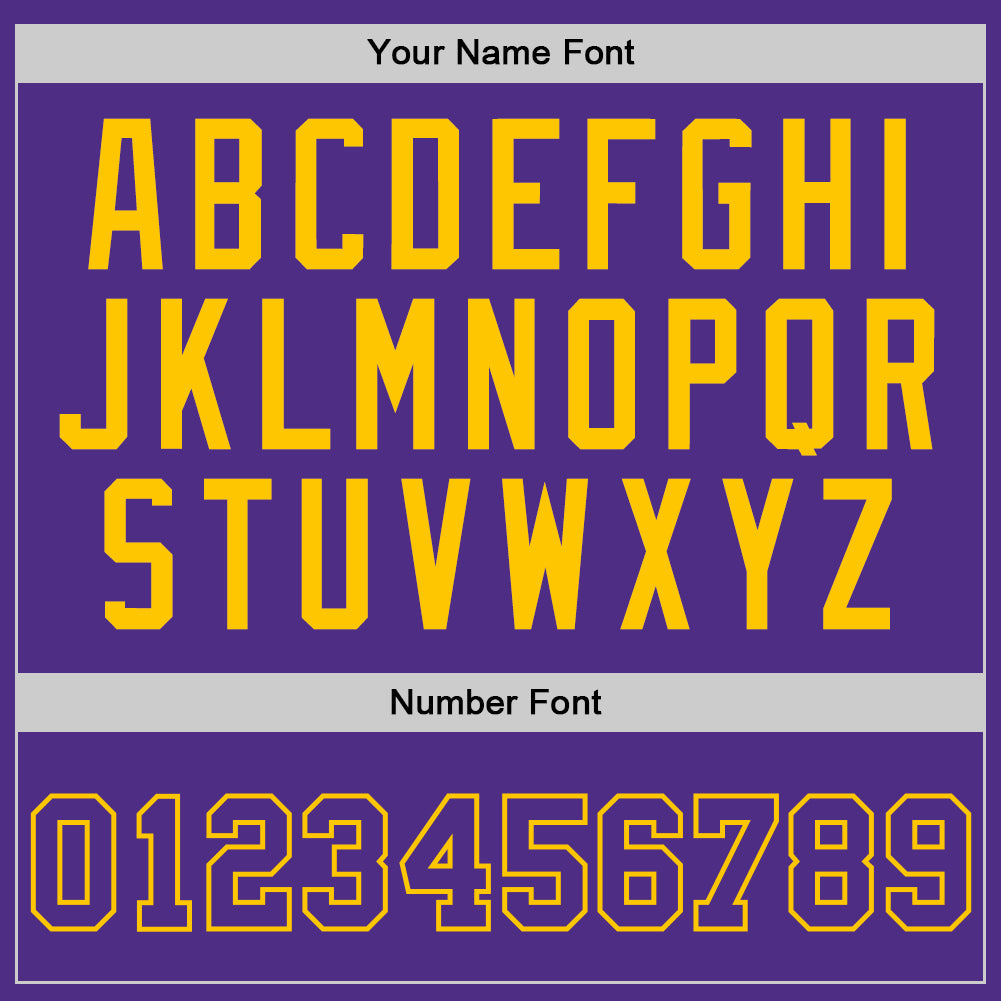 Custom Purple Purple-Gold Authentic Throwback Basketball Jersey Custom Purple-Gold Basketball Jersey | Authentic Throwback Design Custom Purple Purple-Gold Authentic Throwback Basketball - Image 3
