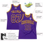 Custom Purple Gold Basketball Jersey Authentic Throwback Style 9538 Custom Purple Purple-Gold Authentic Throwback Basketball - Image 2