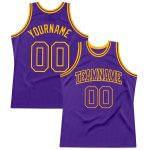 Custom Purple Gold Basketball Jersey Authentic Throwback Style 9538 Custom Purple Purple-Gold Authentic Throwback Basketball