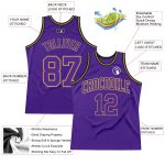 Custom Purple Old Gold Black Basketball Jersey - Authentic Throwback Style Custom Purple Purple Old Gold-Black Authentic - Image 2