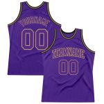 Custom Purple Old Gold Black Basketball Jersey - Authentic Throwback Style Custom Purple Purple Old Gold-Black Authentic
