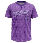 Custom Purple White Two-Button Unisex Softball Jersey for Men and Women Custom Purple Purple-White Two-Button Unisex Softball - Image 2