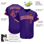Custom Purple Red and White Authentic Baseball Jersey for Men and Women Custom Purple Red-White Authentic Baseball Jersey - Image 3