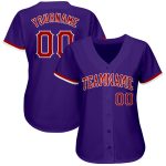 Custom Purple Red and White Authentic Baseball Jersey for Men and Women Custom Purple Red-White Authentic Baseball Jersey - Image 2