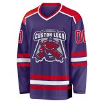 Custom Red and White Purple Hockey Jersey for Men and Women Custom Purple Red-White Hockey Jersey - Image 2