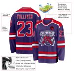 Custom Red and White Purple Hockey Jersey for Men and Women Custom Purple Red-White Hockey Jersey - Image 3