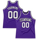Custom Authentic Throwback Basketball Jersey - Purple White Black Design Custom Purple White-Black Authentic Throwback Basketball